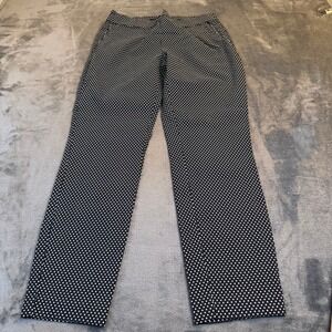 Lila Rose Polka Dot Pants Black White Straight Leg Women's Size 12 28x27.5"